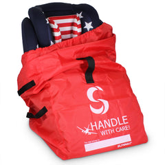 SLYNNAR Car Seat Travel Bag for Airplane - Fits Convertible Car Seats Infant carriers & Booster Seats Red Upgrade (Red Upgrade)