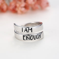 S925 Silver Half-Wrap Letter Ring by Tongzhe