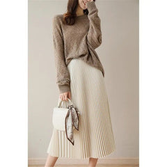 Luxury Elastic Pleated Skirt for Women - Elegant Style