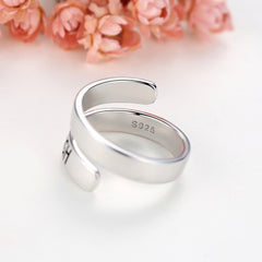 S925 Silver Half-Wrap Letter Ring by Tongzhe