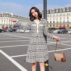 Knit Dress for Women - Mid-Length Vintage Style