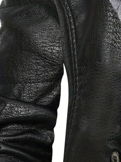 Plus Size Men's Faux Leather Business Coat for Winter