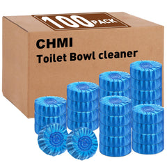 CHMI 100 Pack Toilet Bowl Cleaner Tablets Long-lasting Bathroom Toilet Tank Cleaner.(Blue)