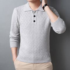 Plus Size Jacquard Sweater for Men - Autumn/Winter