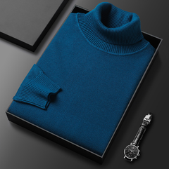 Slim-Fit Solid Color Turtleneck Pullover Sweater