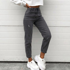 Light Washed Straight-Leg Mid-Rise Jeans