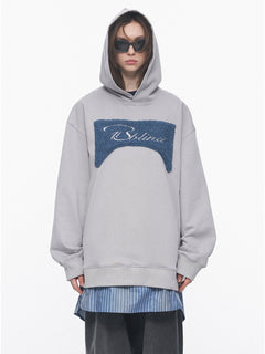 Oversized Vintage Hooded Sweatshirt with Embroidery