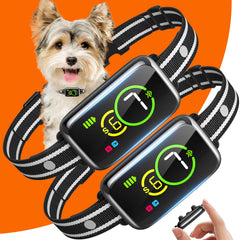 Dog Bark Collar 2 Pack Smart Bark Collar for Small Medium Large Dogs Safe & Humane Dog Barking Collar Automatic Anti Bark Collar with Adjustable Beep Vibration Modes and 7 Sensitivity，Black