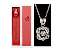 Rose Gold Heart Necklace for Women in 925 Silver
