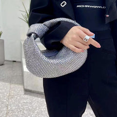 Rhinestone Knotted Women's Underarm Shoulder Bag