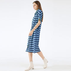 Summer Women's Heart Print Wrinkle Dress - Casual Fashion