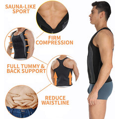 Men's Zippered Fitness Suit for Running and Fat Burning