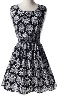 2018 Summer Plus Size Floral Chiffon Dress and Skirt