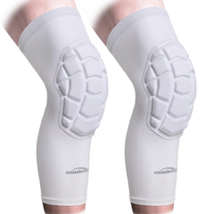 COOLOMG Knee Pads Wrestling Basketball Football Volleyball Youth Kids Adult Protective Knee Compression Sleeves White L