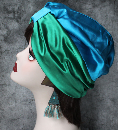 2019 Double Layer Satin Hair Scarf Sleep Cap