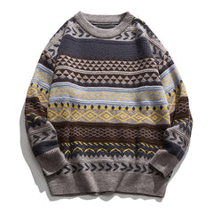 Unisex Oversized Striped Cashmere Sweater (Retro Style)