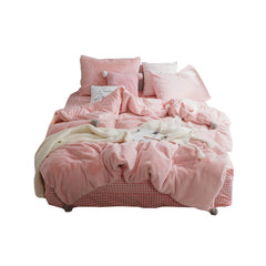 Korean Princess Style Bunny Plush Bedding Set (4 Pieces)