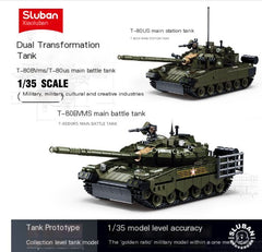 798PCS T-80BVMS Tank & MI-24S Helicopter Building Set
