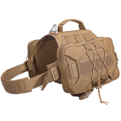 EXCELLENT ELITE SPANKER Dog Pack Hound Dog Saddle Bag Backpack for Travel Camping Hiking Medium & Large Dog with 2 Capacious Side Pockets (Large Coyote Brown)