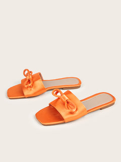 2023 Women's Casual Flat Open-Toe Bow Mules Sandals