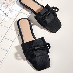 2023 Women's Casual Flat Open-Toe Bow Mules Sandals