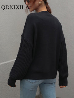 Women's Vintage Knitted Green Wool Sweater