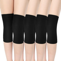 Geyoga 4 Pairs Knee Warmers for Women Men Knee Braces Liner Sleeve Supports Knee Compression Sleeve Winter Cycling Ski (BlackLarge)
