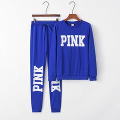 Slim Fit Letter Print Sports Two-Piece Set for Women