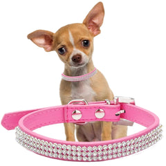 Hot Pink Diamond Dog Collar for Medium Dogs Fancy Bling Rhinestone Dog Collar Glitter Crystal Jeweled Girl Puppy Collars for XXS Xs Small Medium Breed Female Pet Dogs M