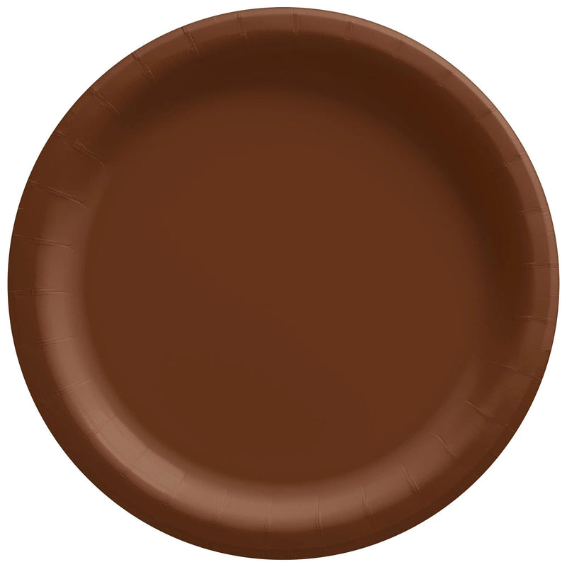 Amscan Chocolate Brown Round Paper Plates - 8.5