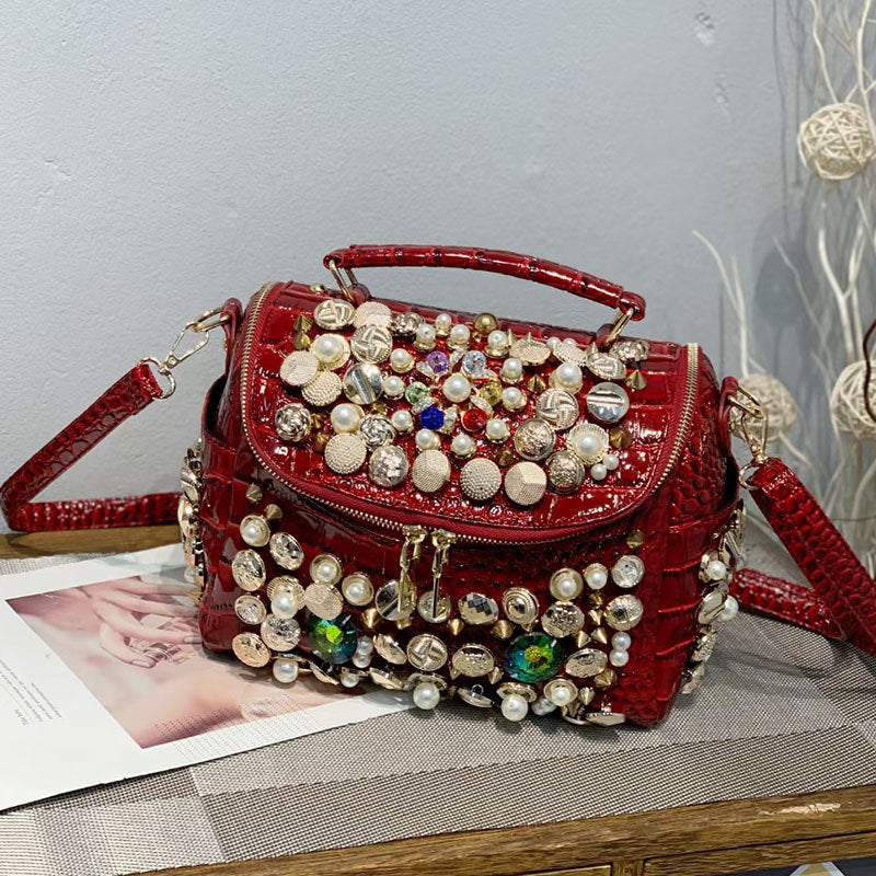 Beaded Rhinestone Shoulder Bag for Women