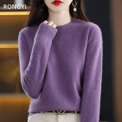 100% Pure Wool Knitted Cashmere Sweater for Women
