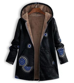 Hooded Plush Jacket with Print and Cozy Design