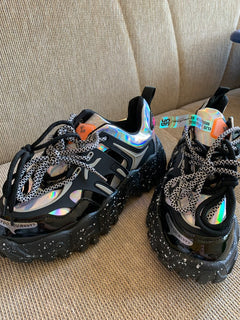 Trendy Women's Chunky Sole Sneakers with Colorful Sole