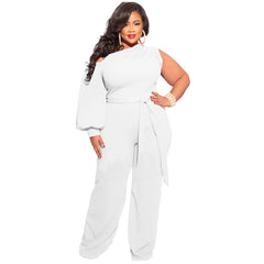 Summer Autumn Women's One Sleeve Jumpsuit Bodysuit 4XL