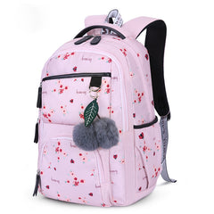 Girls' Large Capacity School Backpack - Korean Style
