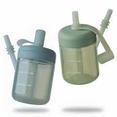 Moonkie Baby Straw cup | Silicone Toddler Sippy Cup Training Cup with Straw Lid | BPA-Free Drop-Proof Baby Cup | Baby Led Weaning | 6 Months+ 5 oz 2pack