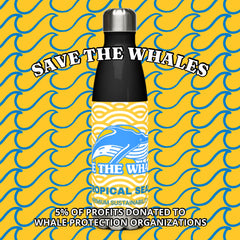 Save the Whales Insulated Water Bottle | Stainless Steel, Leak-Proof, 17oz