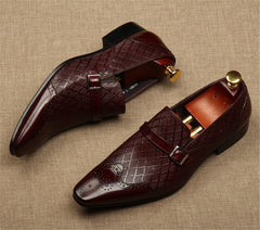 Men's Breathable Leather Buckle Business Shoes