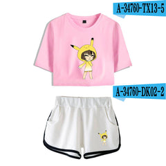 2D Custom Gacha Life Crop Top and Shorts Set