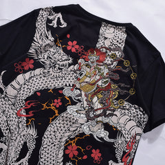 Dragon Tattoo T-Shirt, Chinese Style Embroidered Tee
