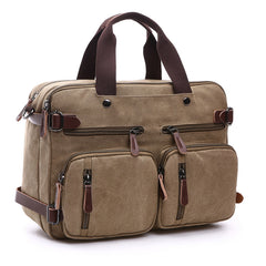 Large 3-in-1 Canvas Business Bag for 17-inch Laptop