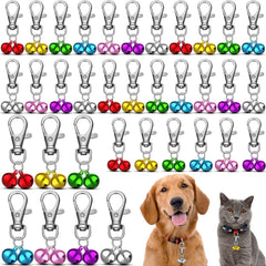 Landical 28 Sets Pet Bells for Dog Cat Collar Loud Charm Pet Pendant Accessories Pet Tracker with Stainless Steel Keychain Save Birds for Cats Dogs and Deaf or Elderly Pets