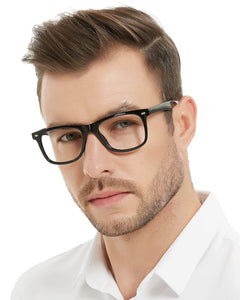 MARE AZZURO Large Reading Glasses 4.00+ Men Retro Square Readers 1.0 1.25 1.5 1.75 2.0 2.25 2.5 2.75 3.0 3.5 4.0 (Black 4.00)
