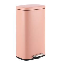 happimess HPM1011F Curtis 8-Gallon Step-Open Trash Can Fingerprint Resistant Modern Minimalistic for Home Kitchen Laundry Room Office Bedroom Bathroom Flamingo Pink