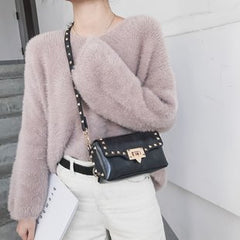 New Rivet Crossbody Bag, French Minimalist Chic