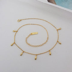 S925 Silver Choker Necklace with Water Drop Design