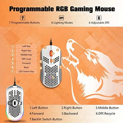 M8 LED Gaming Mouse with Ergonomic Honeycomb Design
