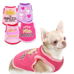 4 Pieces Small Dog Clothes Girl Dog Clothes Cute Pink Puppy Clothes for Small Doss Soft Small Dog Clothes for Pug Yorkie Chihuahua Pet Cat Outfit Clothing for Holiday Christmas Small