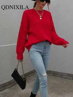 Women's Vintage Knitted Green Wool Sweater